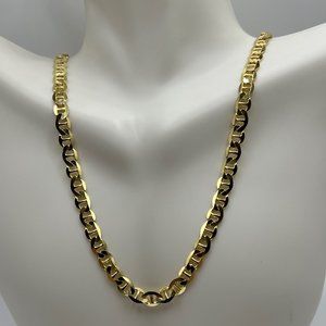 Mens Thick Gold Gucci Mariner Chain - 24" HEAVY - 925 Italy - Gold/Silver Avail